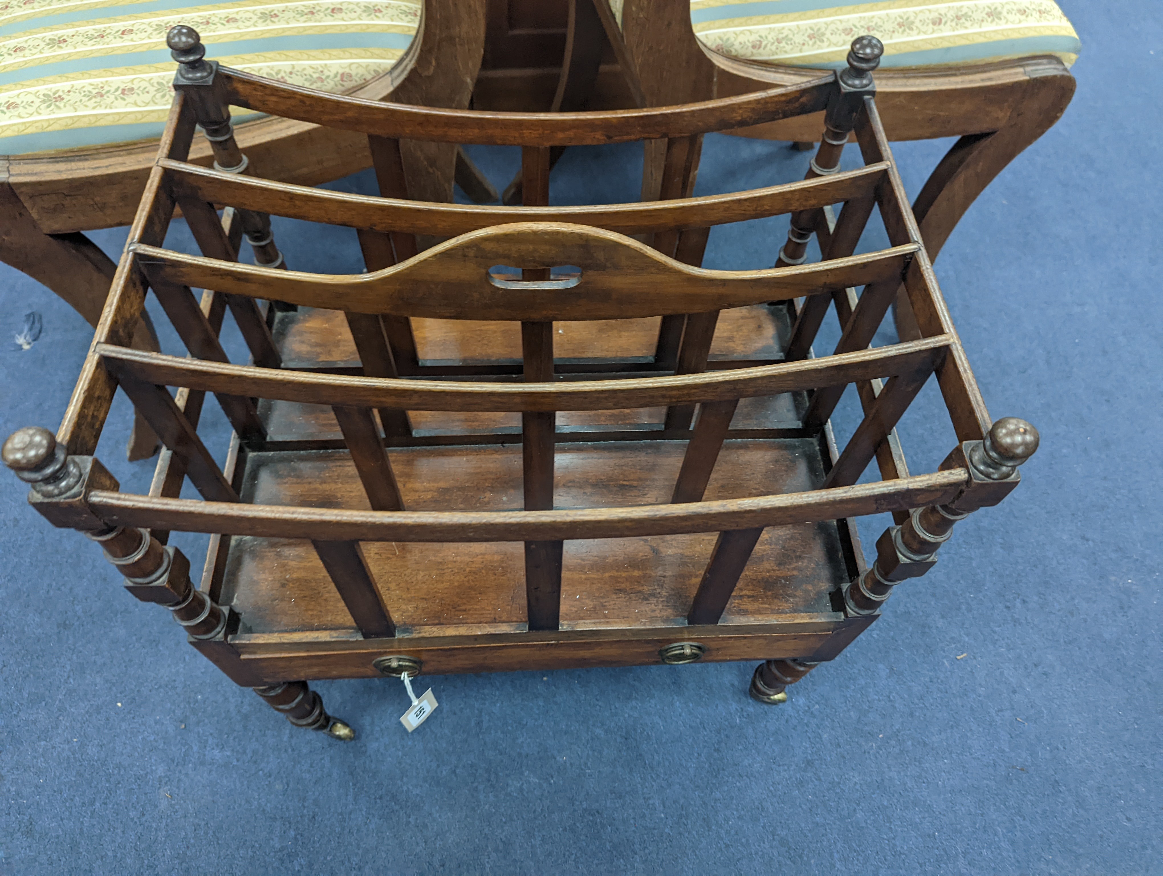 A Regency mahogany four division Canterbury, width 51cm, depth 36cm, height 59cm